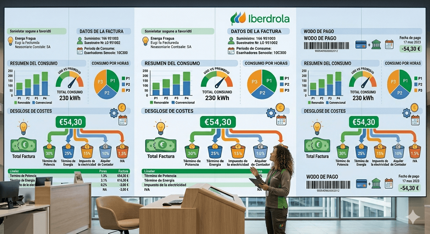 factura de luz para negocios pymes y autónomos España